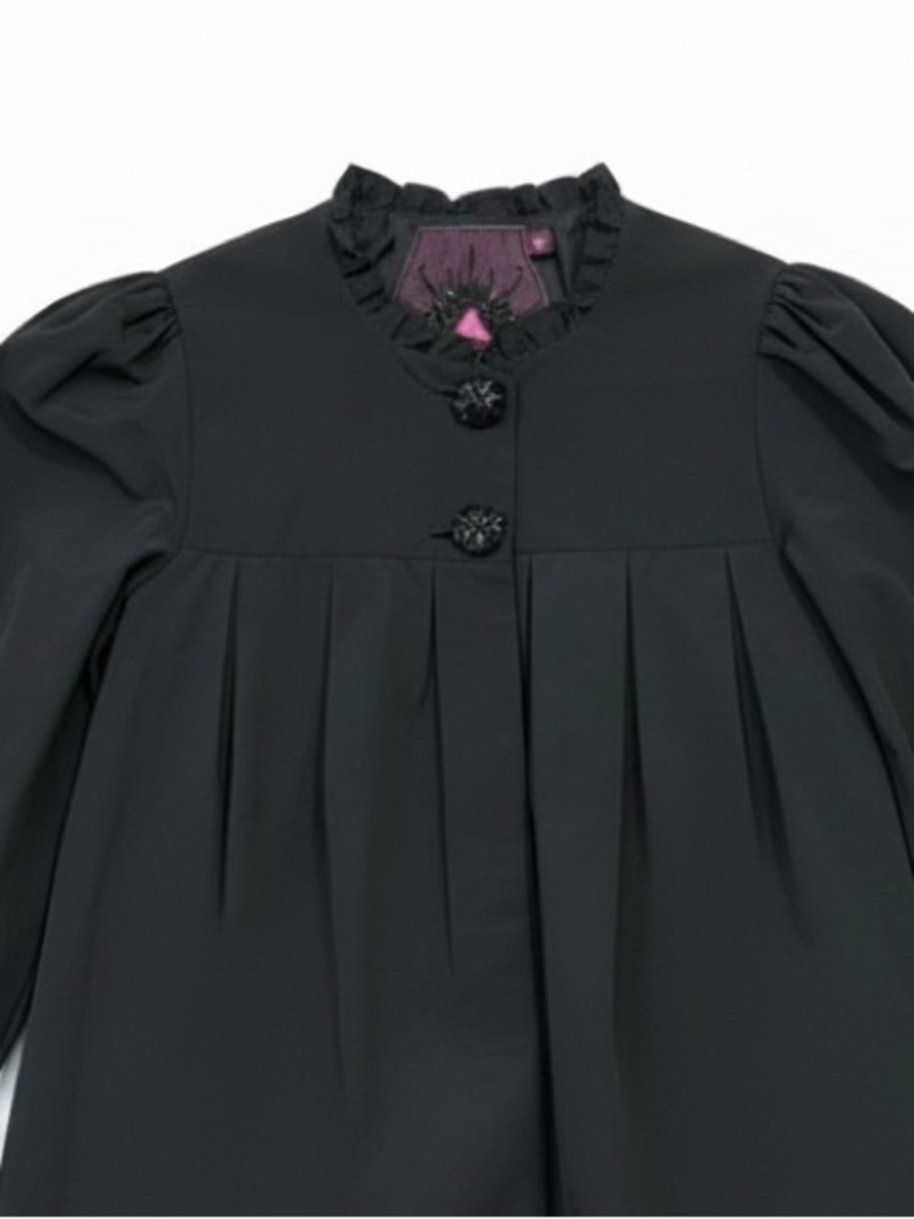 Twelve by Twelve Los Angeles Avant-Garde Mini Bubble Hem Coat Black Size Medium - Picture 6 of 10
